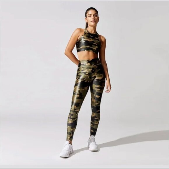 Nike One Dri-FIT One Women's Mid-Rise Camo Leggings Small Olive Green Small - Picture 2 of 10